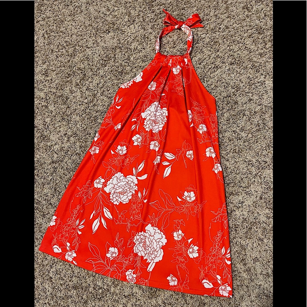 Bright Floral Halter Dress